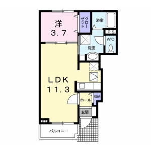 1LDK 間取り図