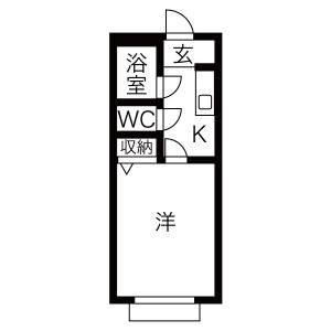 1K 間取り図