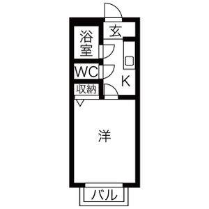 1K 間取り図