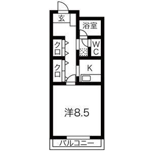 1K 間取り図