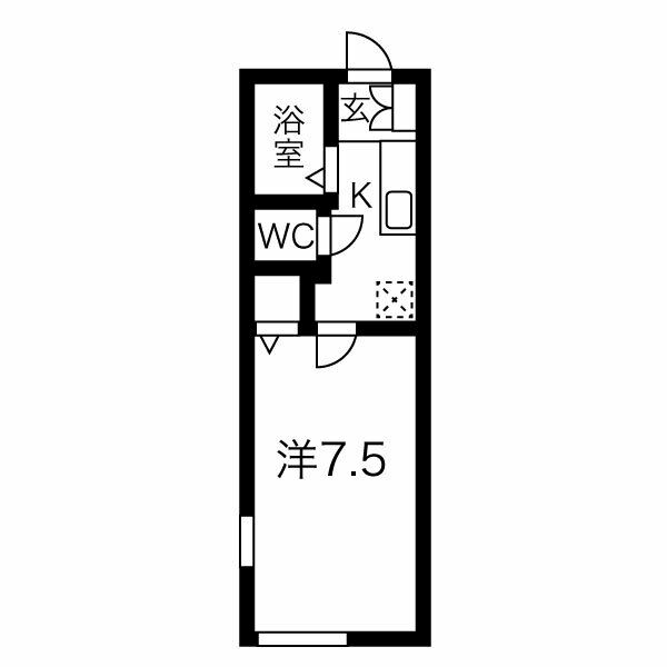 1K 間取り図