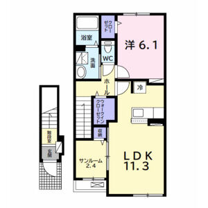 1LDK 間取り図
