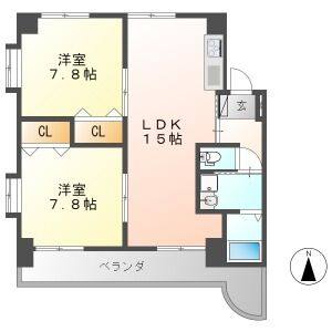 2LDK 間取り図