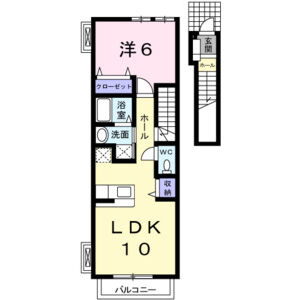 1LDK 間取り図
