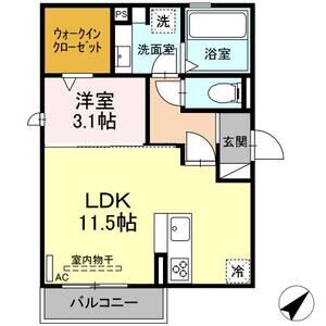 1LDK 間取り図