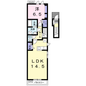 1LDK 間取り図