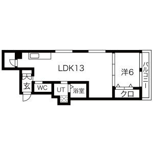 1LDK 間取り図