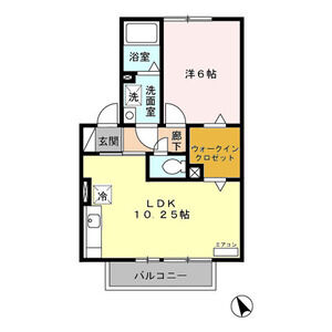 1LDK 間取り図