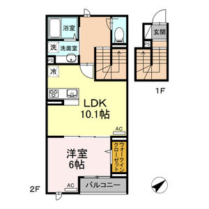 1LDK 間取り図