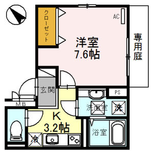 1K 間取り図