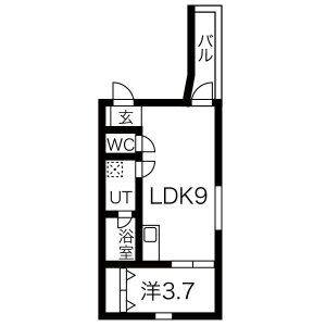 1LDK 間取り図