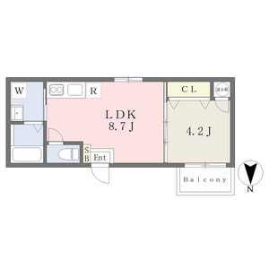 1LDK 間取り図