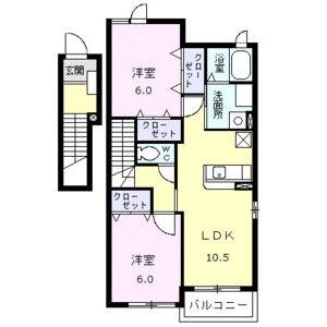 2LDK 間取り図