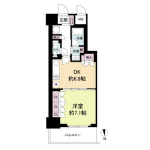 1DK 間取り図