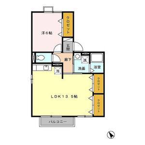 1LDK 間取り図