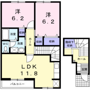 2LDK 間取り図