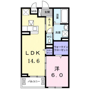 1LDK 間取り図