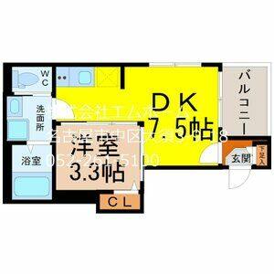 1DK 間取り図