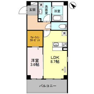 1LDK 間取り図