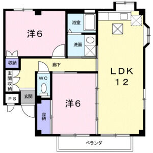 2LDK 間取り図