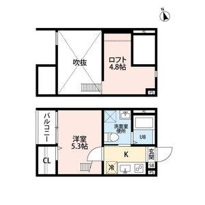 1K 間取り図
