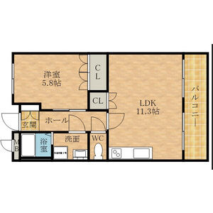 1LDK 間取り図