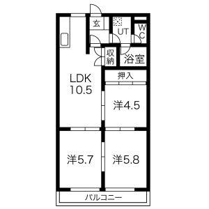 3LDK 間取り図