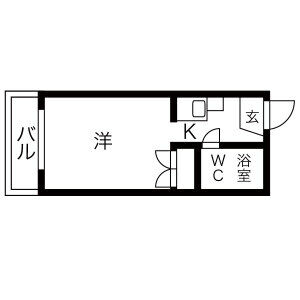 1K 間取り図