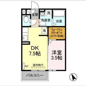 1DK 間取り図