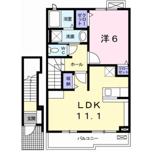1LDK 間取り図