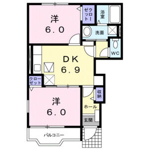 2DK 間取り図