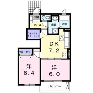 2DK 間取り図
