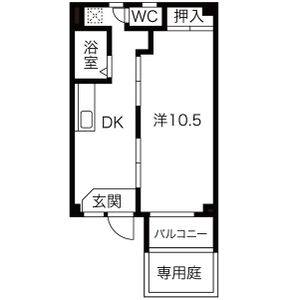 1DK 間取り図