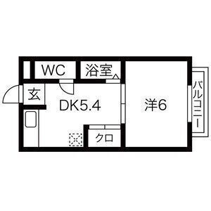 1DK 間取り図