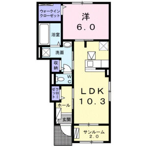 1LDK 間取り図
