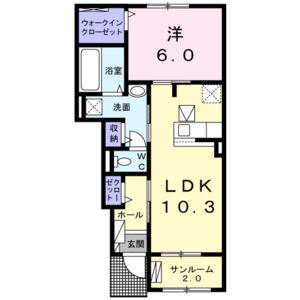 1LDK 間取り図