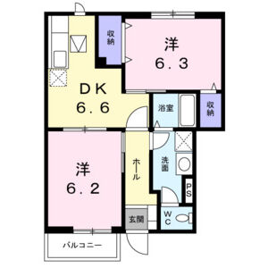 2DK 間取り図