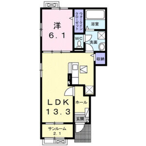 1LDK 間取り図