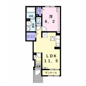 1LDK 間取り図