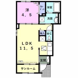 1LDK 間取り図
