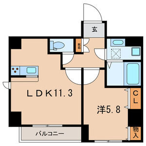 1LDK 間取り図