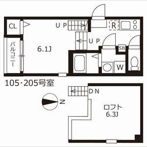 1K 間取り図