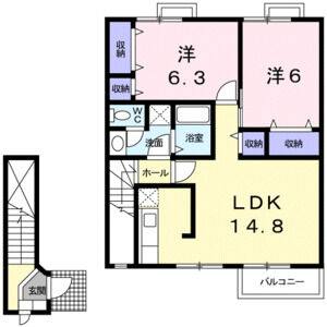 2LDK 間取り図