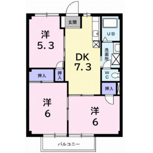 3DK 間取り図