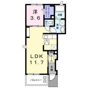1LDK 間取り図