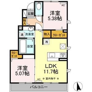 2LDK 間取り図