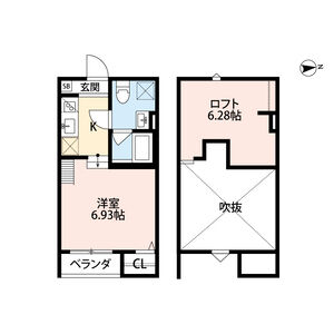 1K 間取り図