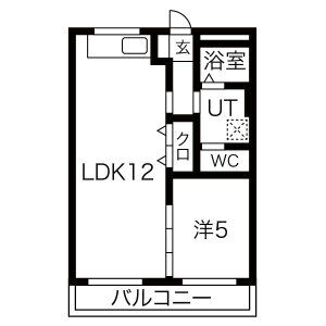 1LDK 間取り図