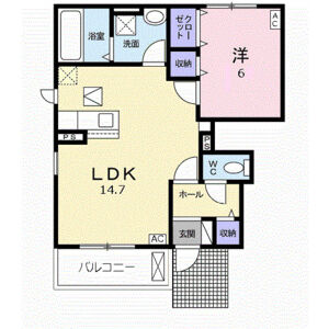 1LDK 間取り図