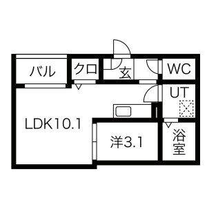 1LDK 間取り図